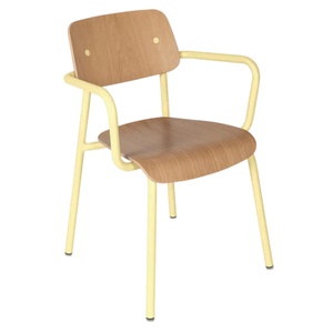 Chaise Bridge Chêne STUDIE Fermob Indoor citron givré