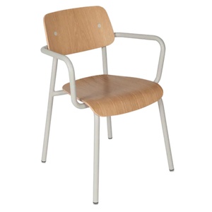 Chaise Bridge Chêne STUDIE Fermob Indoor gris argile
