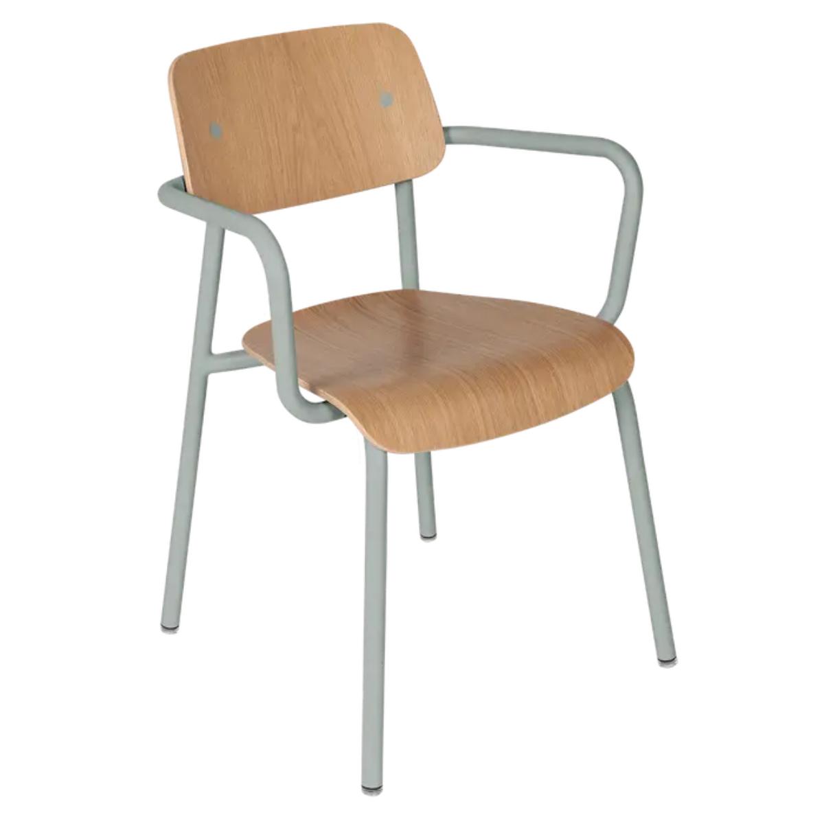 Chaise Bridge Chêne STUDIE Fermob Indoor gris lapili