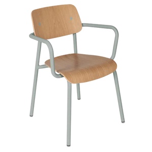 Chaise Bridge Chêne STUDIE Fermob Indoor gris lapili