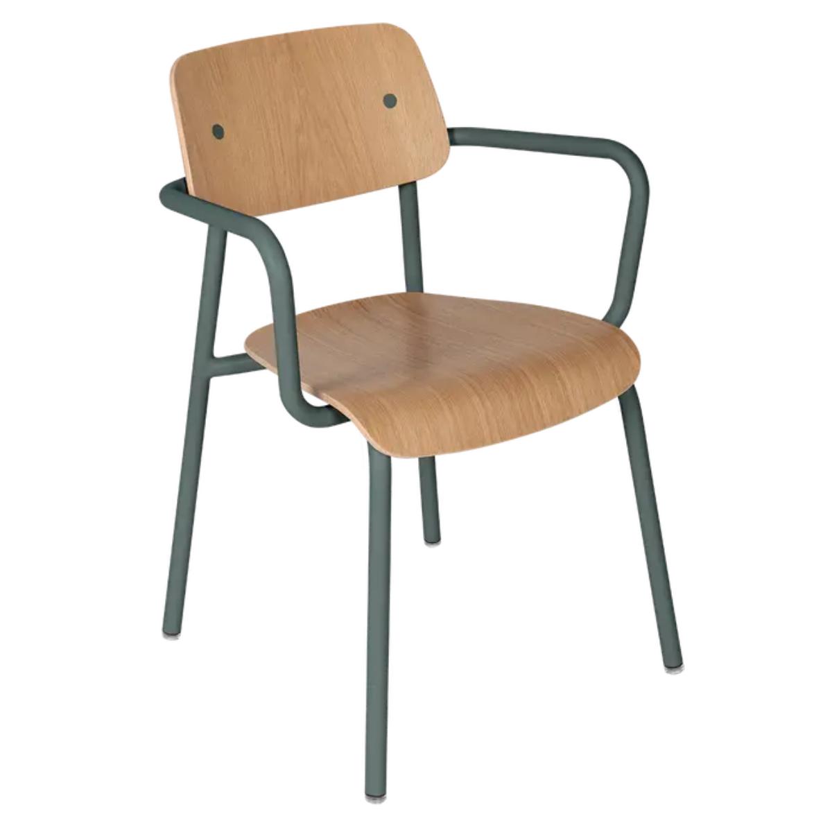 Chaise Bridge Chêne STUDIE Fermob Indoor gris orage