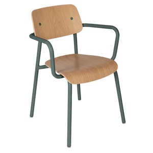 Chaise Bridge Chêne STUDIE Fermob Indoor gris orage
