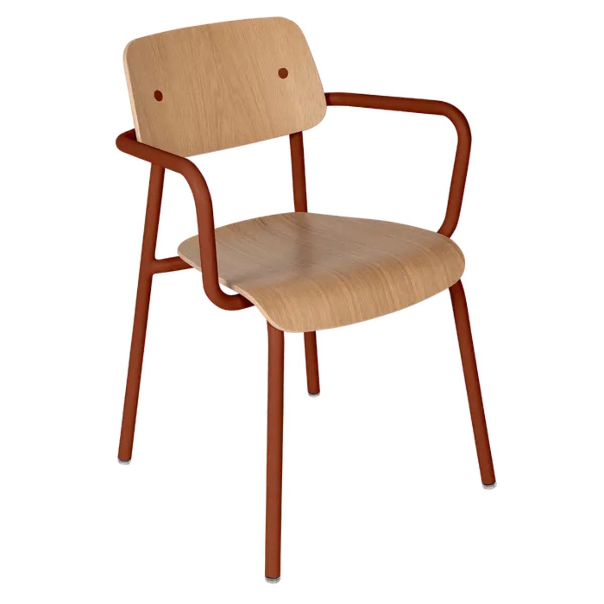 Chaise Bridge Chêne STUDIE Fermob Indoor ocre rouge