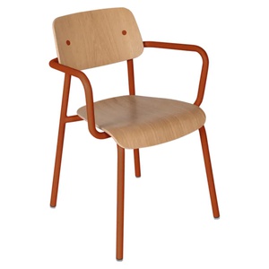 Chaise Bridge Chêne STUDIE Fermob Indoor orange confite