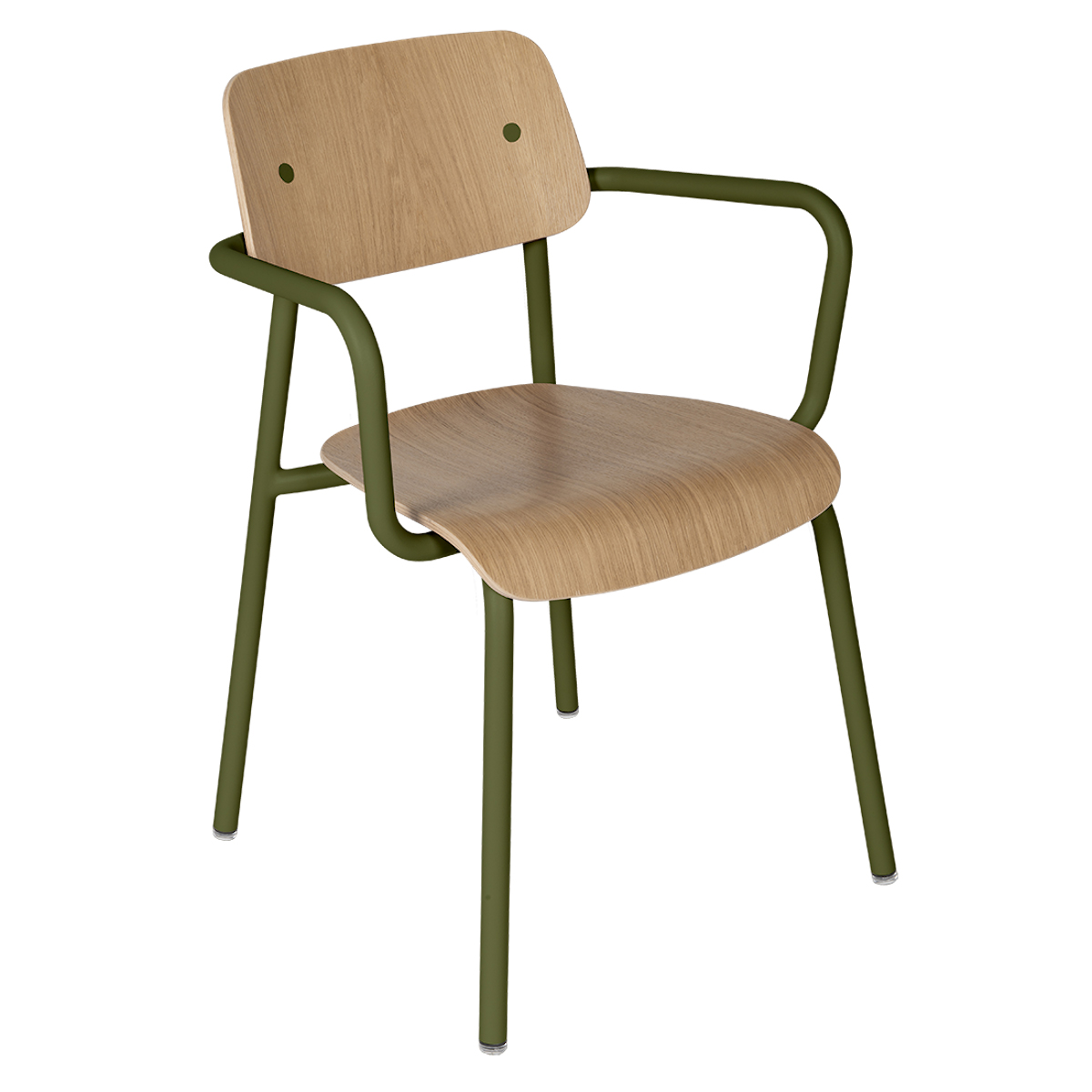 Chaise Bridge chêne STUDIE Fermob vert pesto