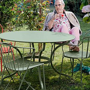 Chaise Bridge perforé FLOWER Fermob romarin