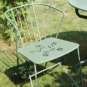 Chaise Bridge perforé FLOWER Fermob rose praline