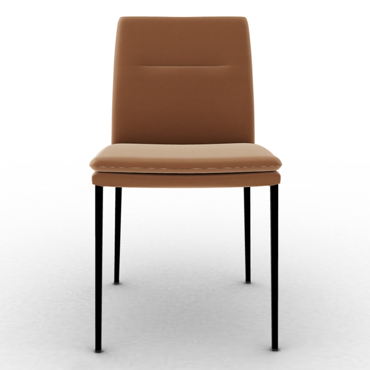 Chaise CARMEN LARGE Calligaris Noir-Cognac