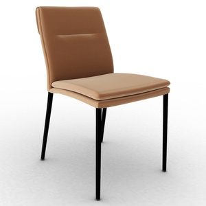 Chaise CARMEN LARGE Calligaris Noir-Cognac