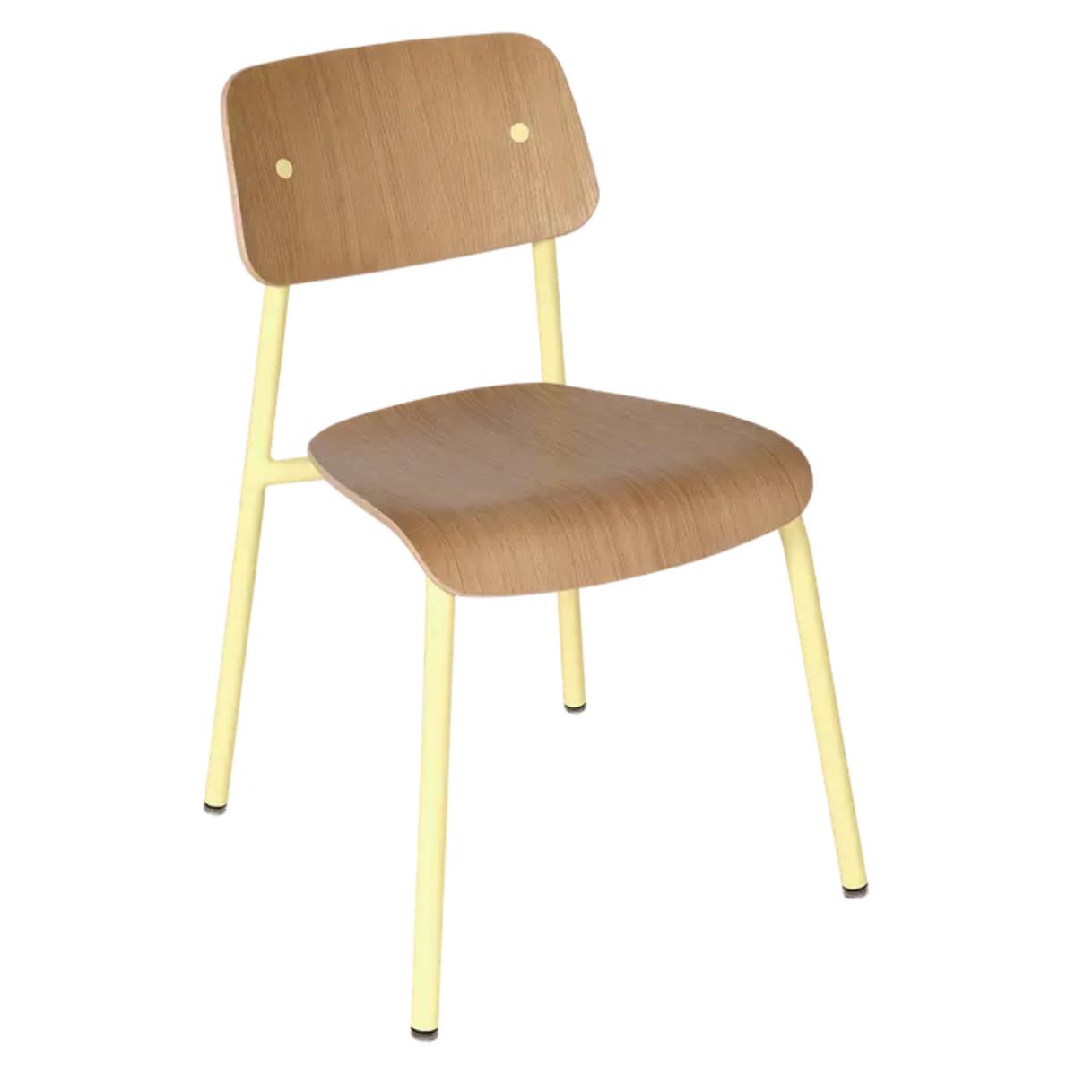 Chaise chêne STUDIE Fermob Indoor citron givré