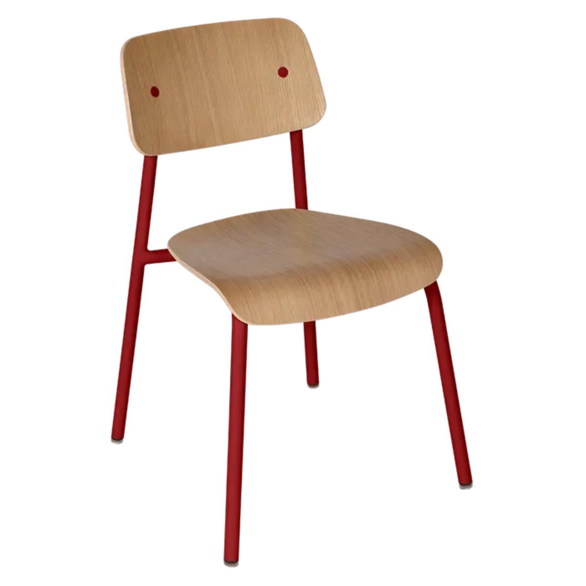 Chaise chêne STUDIE Fermob Indoor piment