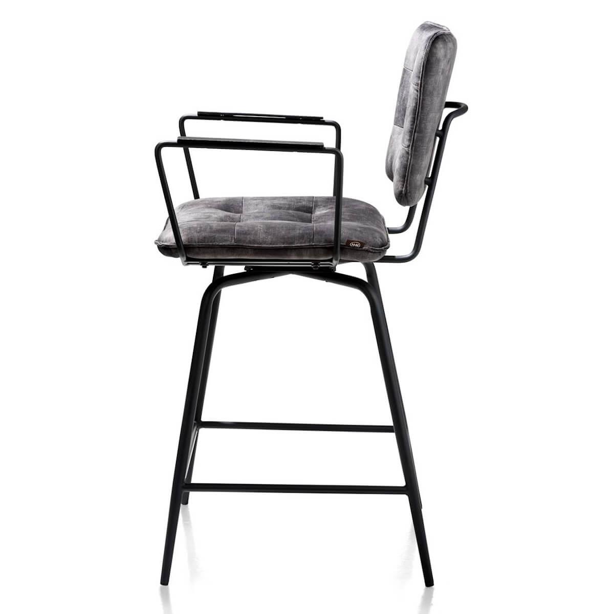 Chaise de bar avec accoudoir MANOU Henders & Hazel anthracite