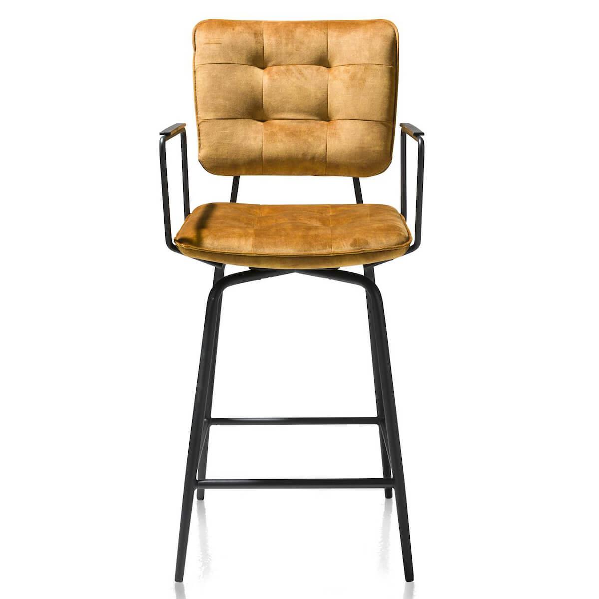 Chaise de bar avec accoudoirs MANOU Henders & Hazel jaune ocre