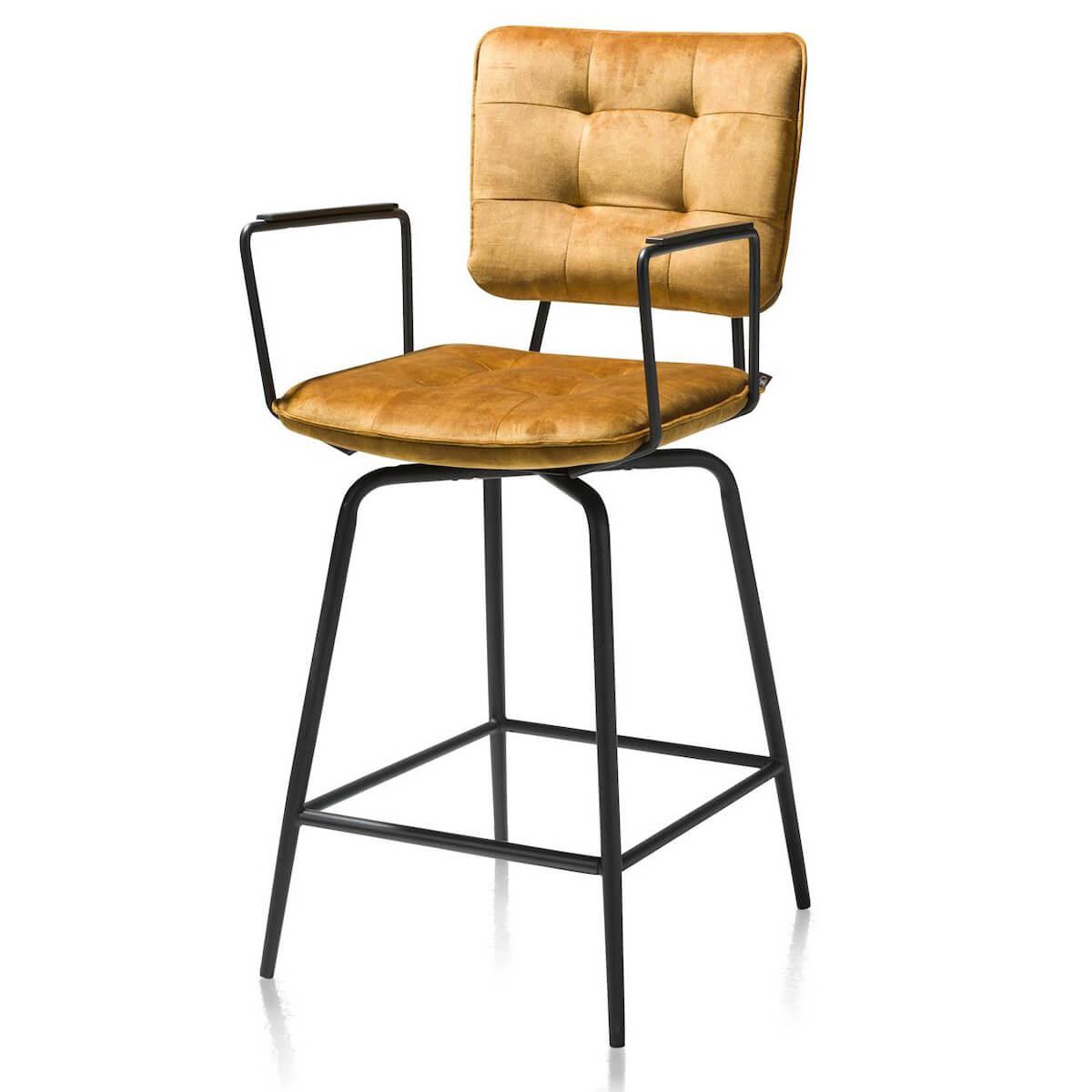 Chaise de bar avec accoudoirs MANOU Henders & Hazel jaune ocre