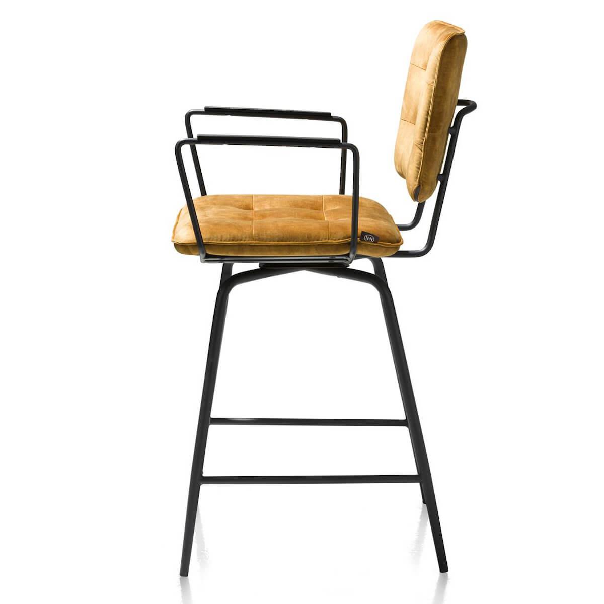 Chaise de bar avec accoudoirs MANOU Henders & Hazel jaune ocre