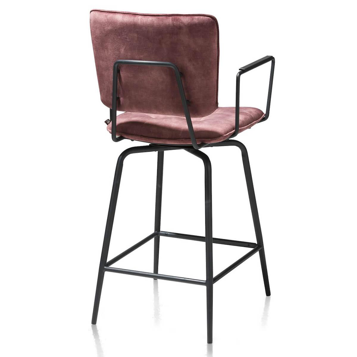 Chaise de bar avec accoudoirs MANOU Henders & Hazel rouge bordeaux