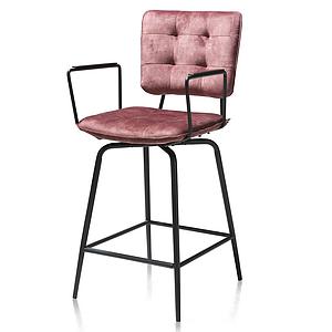 Chaise de bar avec accoudoirs MANOU Henders & Hazel rouge bordeaux