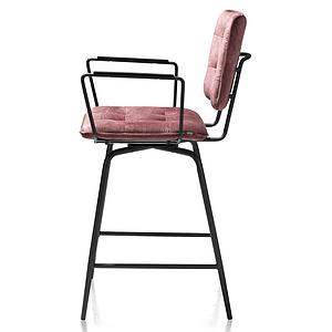 Chaise de bar avec accoudoirs MANOU Henders & Hazel rouge bordeaux