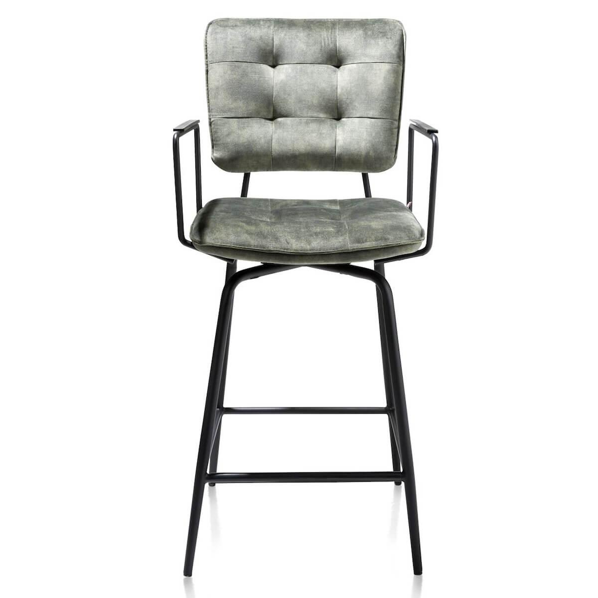 Chaise de bar avec accoudoirs MANOU Henders & Hazel vert olive