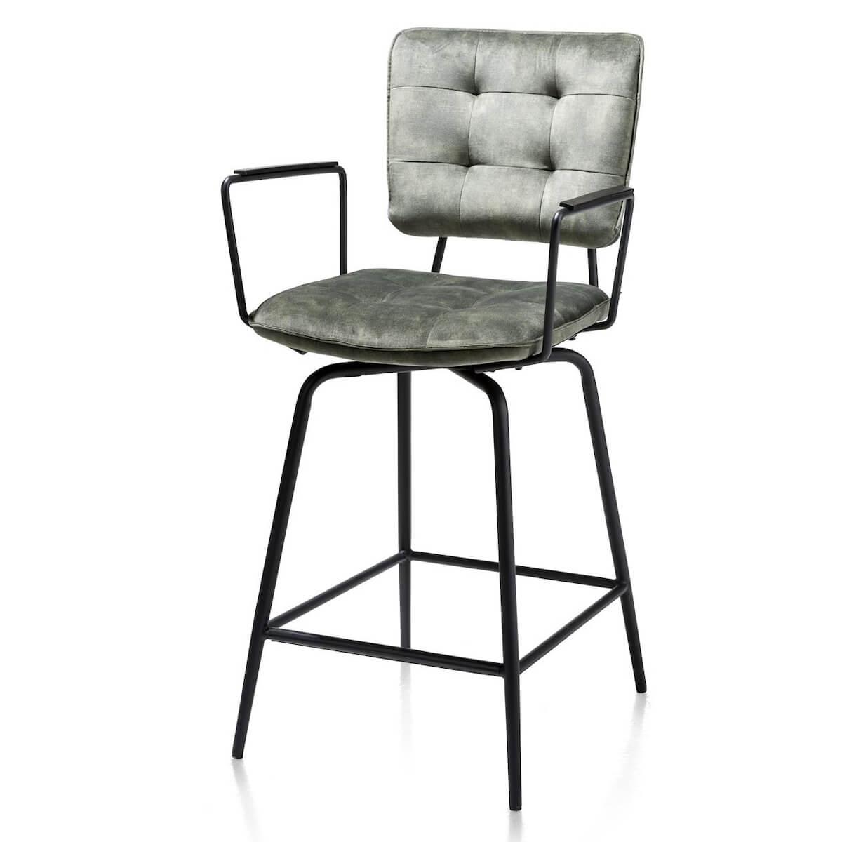 Chaise de bar avec accoudoirs MANOU Henders & Hazel vert olive