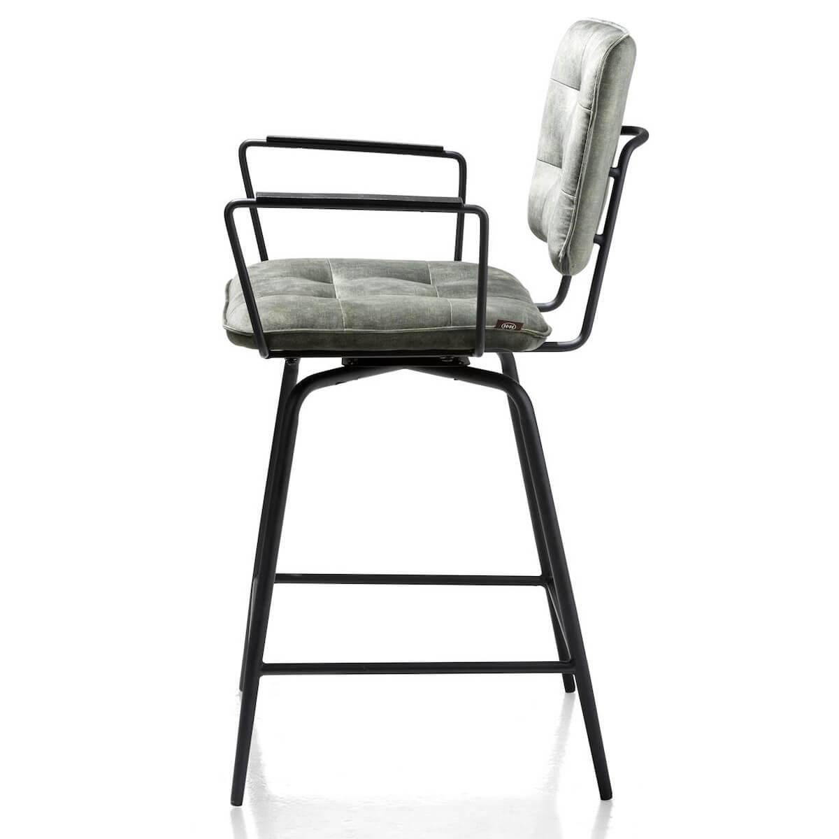 Chaise de bar avec accoudoirs MANOU Henders & Hazel vert olive