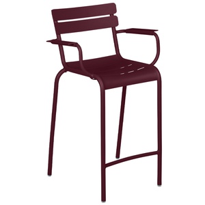 Chaise de bar Bridge LUXEMBOURG Fermob cerise noir