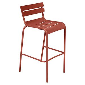 Chaise de bar Bridge LUXEMBOURG Fermob rouge ocre