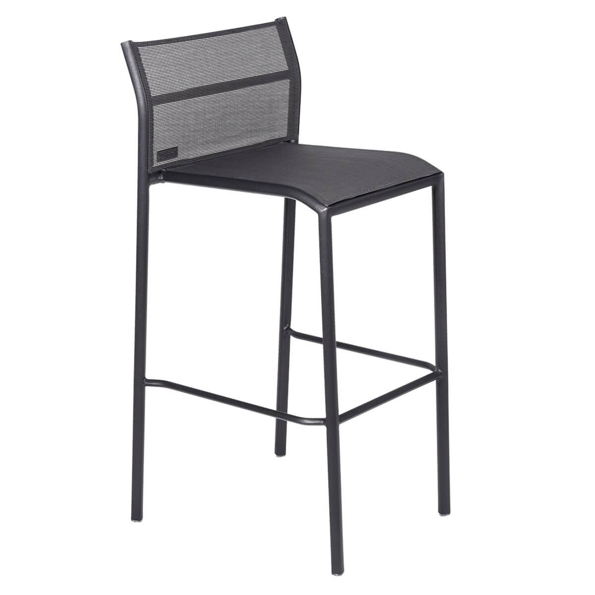 Chaise de bar CADIZ Fermob gris carbone stereo