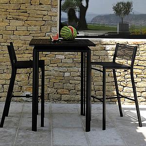 Chaise de bar COSTA Fermob gris orage