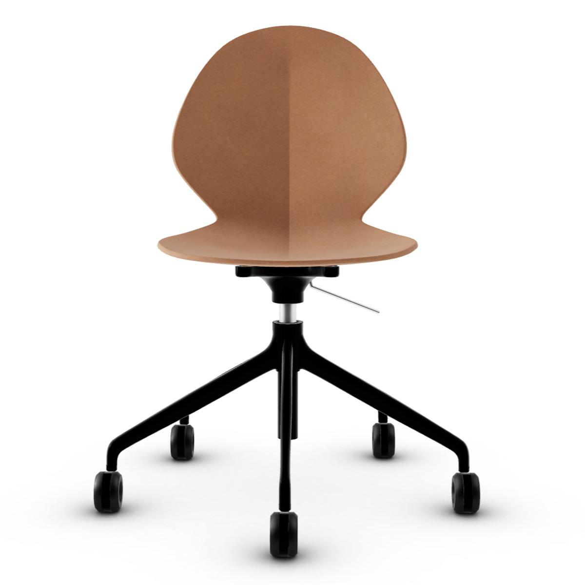 Chaise de bureau BASIL Calligaris cognac-noir 
