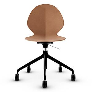Chaise de bureau BASIL Calligaris cognac-noir 