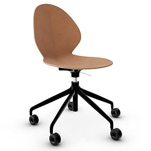 Chaise de bureau BASIL Calligaris cognac-noir 