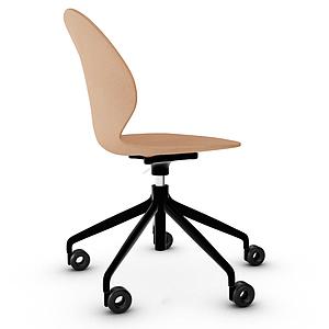 Chaise de bureau BASIL Calligaris cognac-noir 
