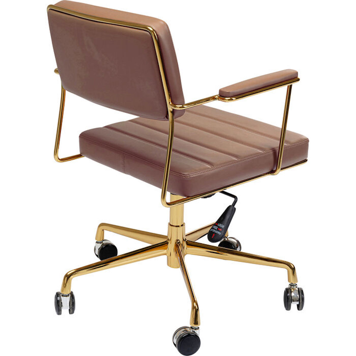 Chaise de bureau pivotante DOTTORE Kare Design marron