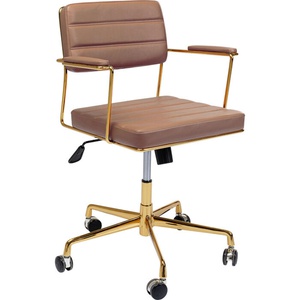Chaise de bureau pivotante DOTTORE Kare Design marron