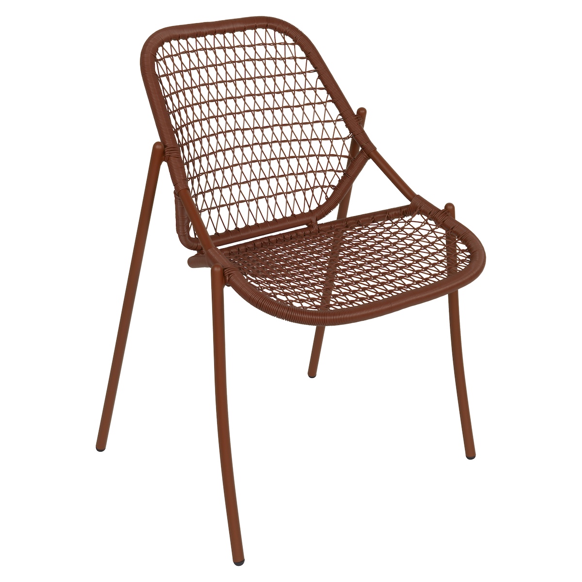 Chaise empilable SIXTIES Fermob ocre rouge