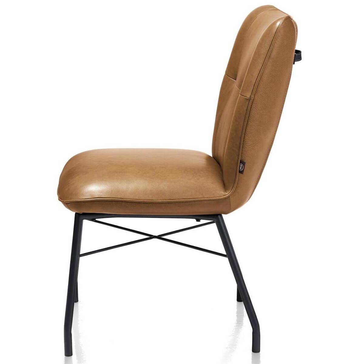 Chaise en cuir CHIARA Henders & Hazel jaune