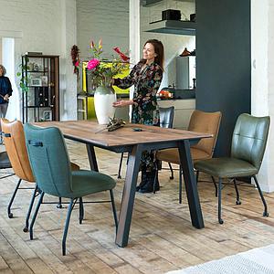 Chaise en cuir CHIARA Henders & Hazel jaune