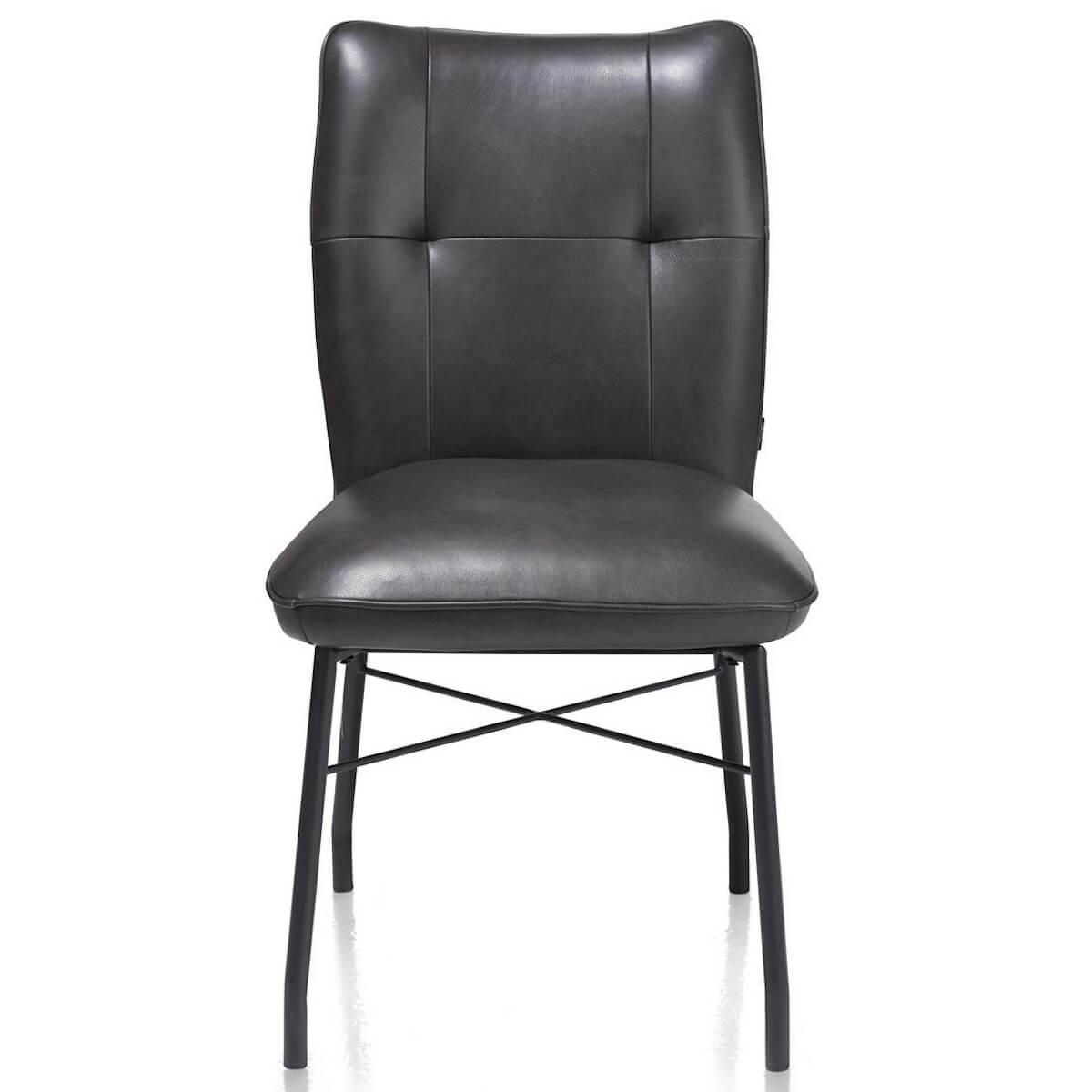 Chaise en cuir CHIARA Henders & Hazel noir