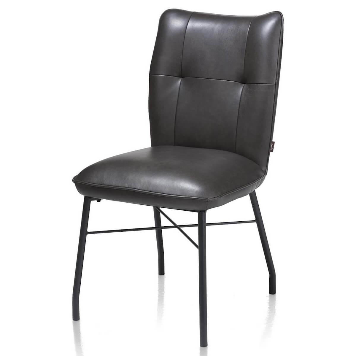 Chaise en cuir CHIARA Henders & Hazel noir