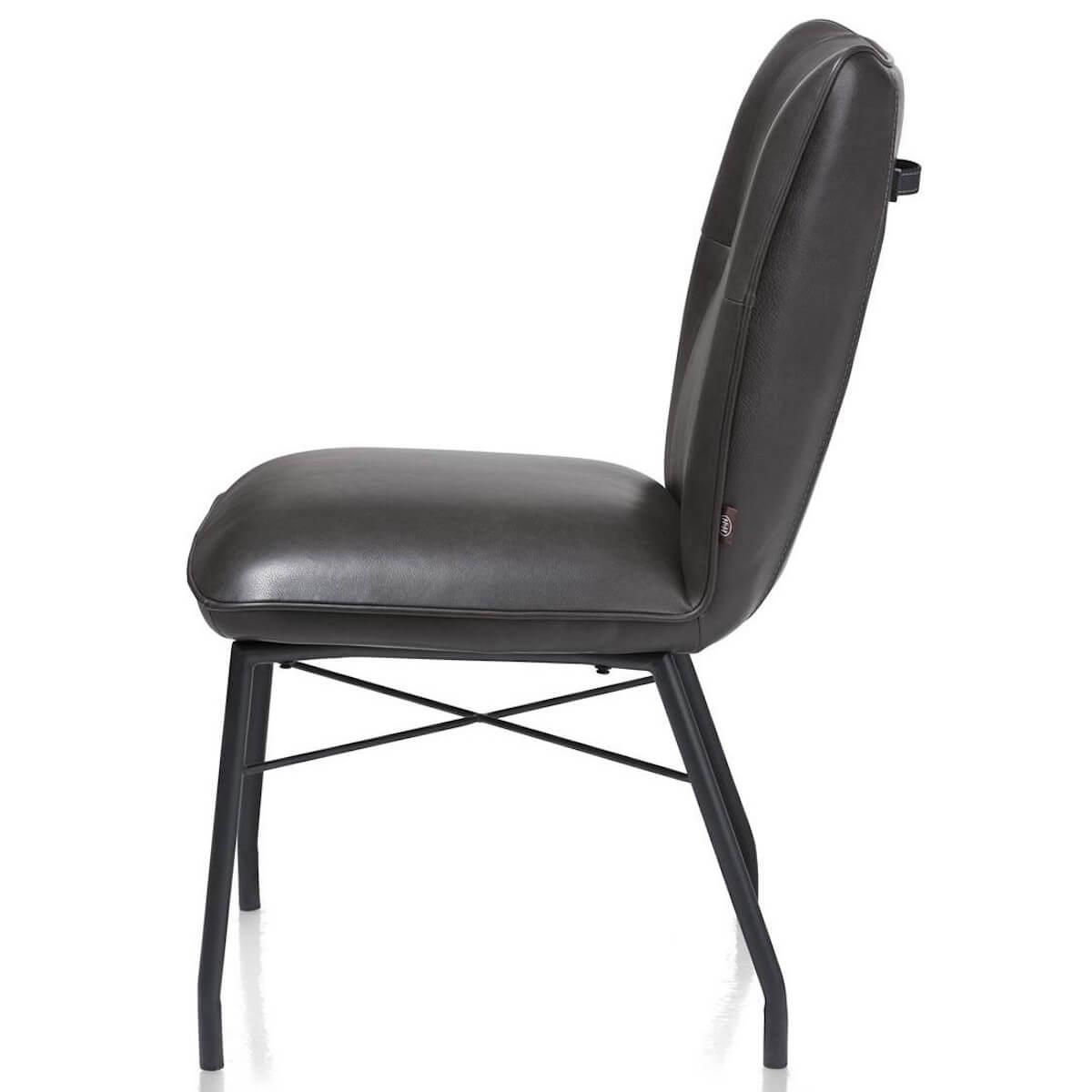 Chaise en cuir CHIARA Henders & Hazel noir
