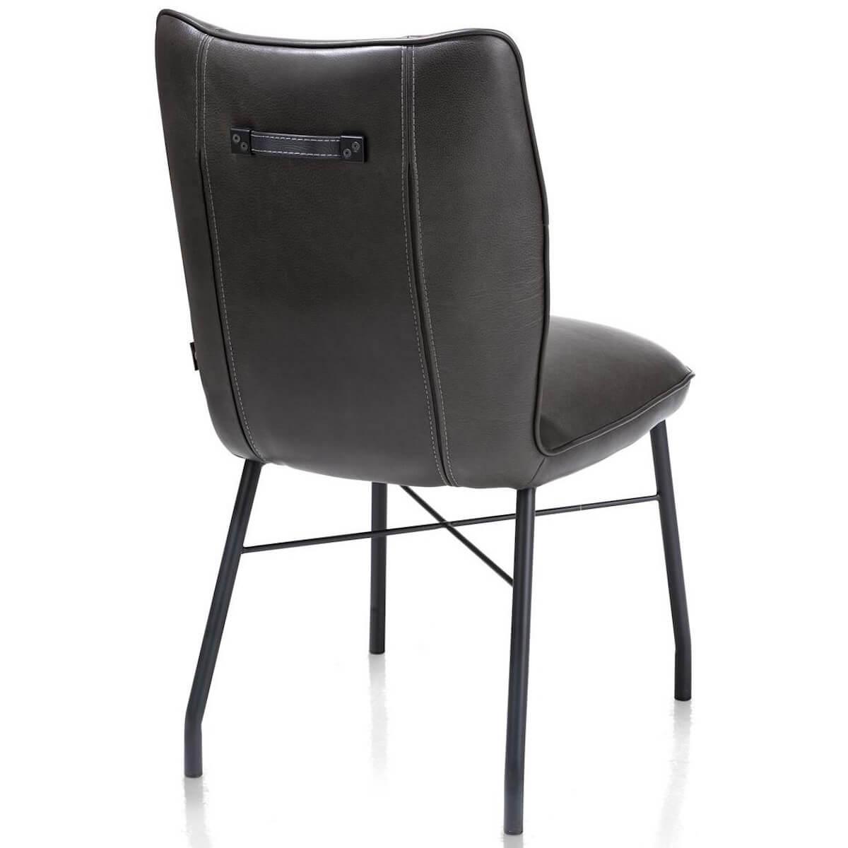 Chaise en cuir CHIARA Henders & Hazel noir