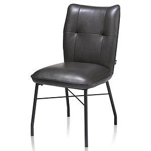 Chaise en cuir CHIARA Henders & Hazel noir