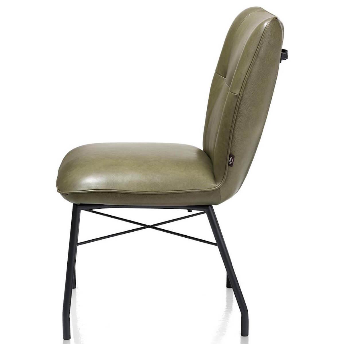 Chaise en cuir CHIARA Henders & Hazel vert