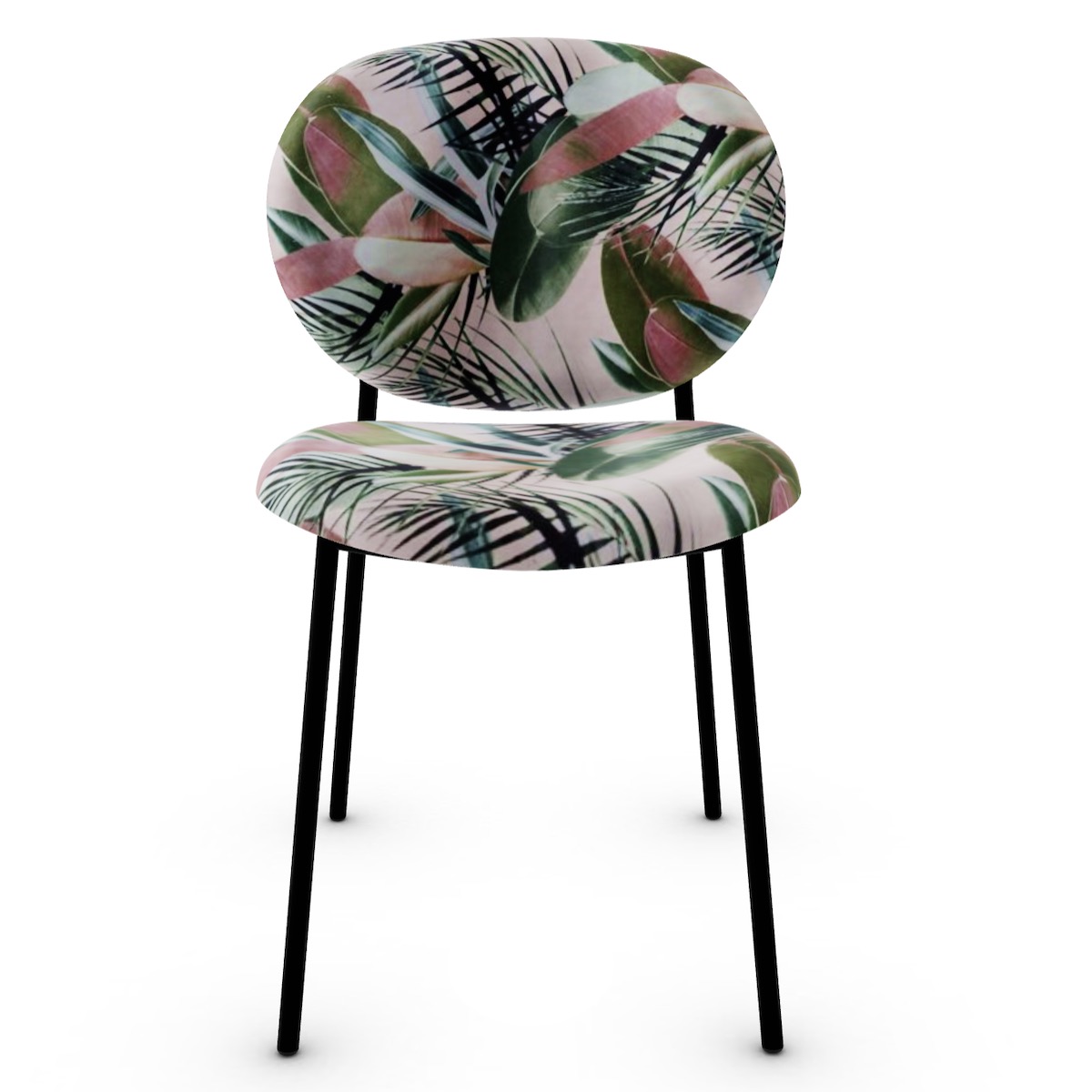 Chaise INES Calligaris leaves rose-noir opaque