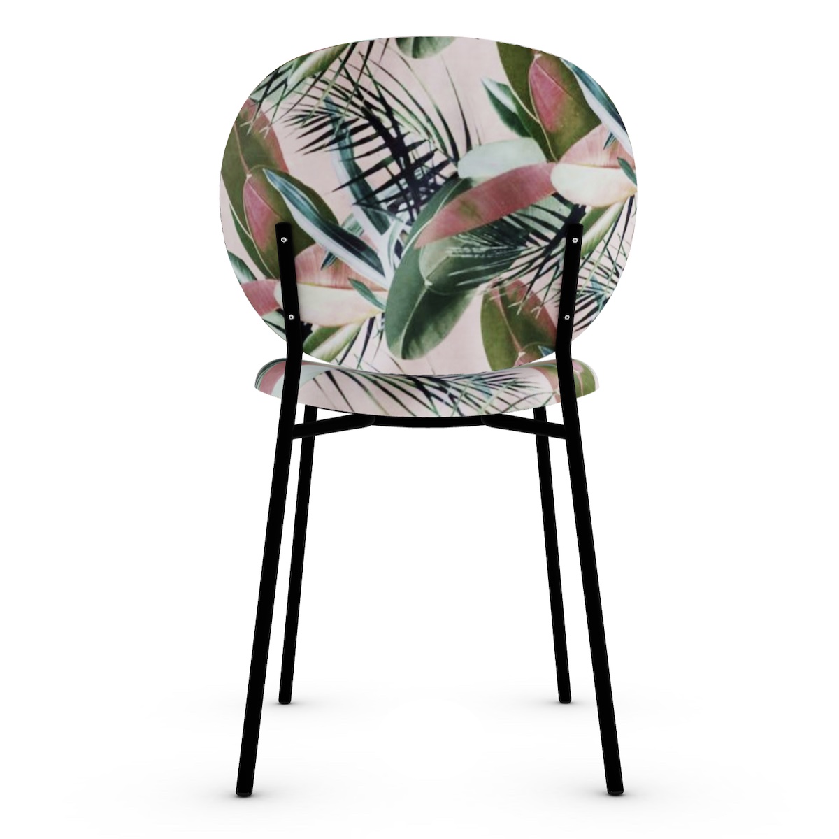 Chaise INES Calligaris leaves rose-noir opaque