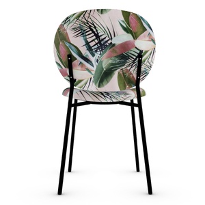 Chaise INES Calligaris leaves rose-noir opaque