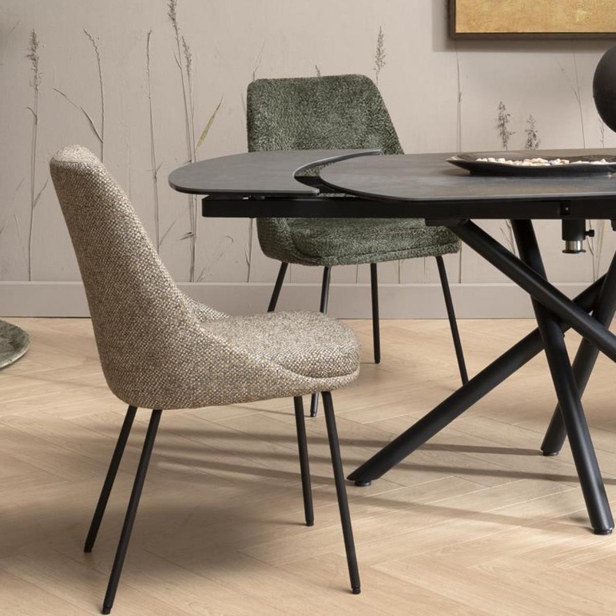 Chaise ISAAC Henders & Hazel Tissu BELLINI Crème