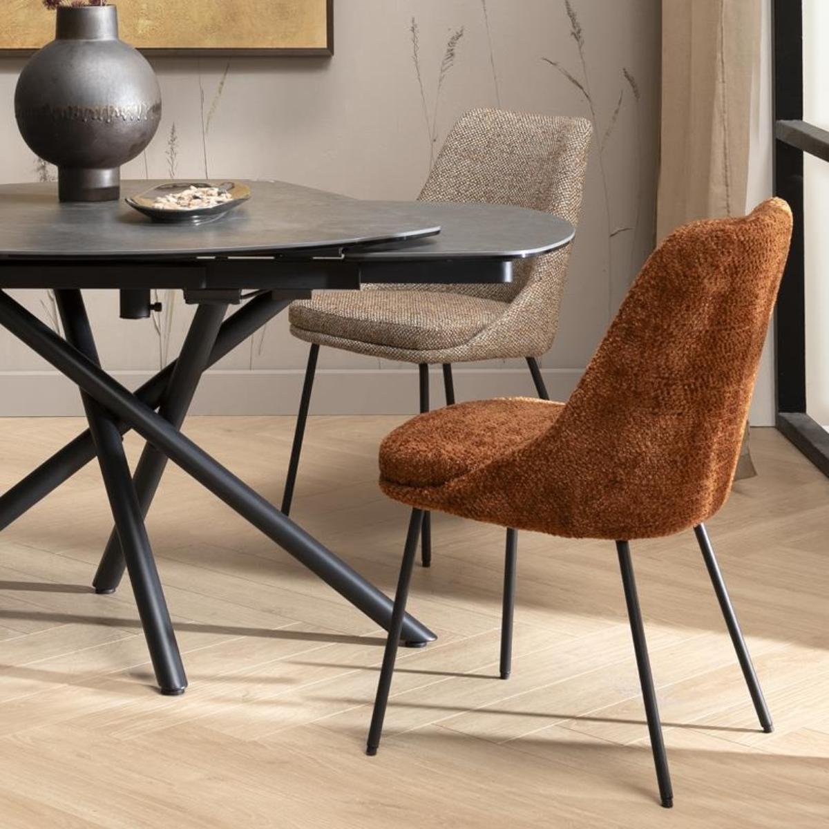 Chaise ISAAC Henders & Hazel Tissu DERBY  Cuivre