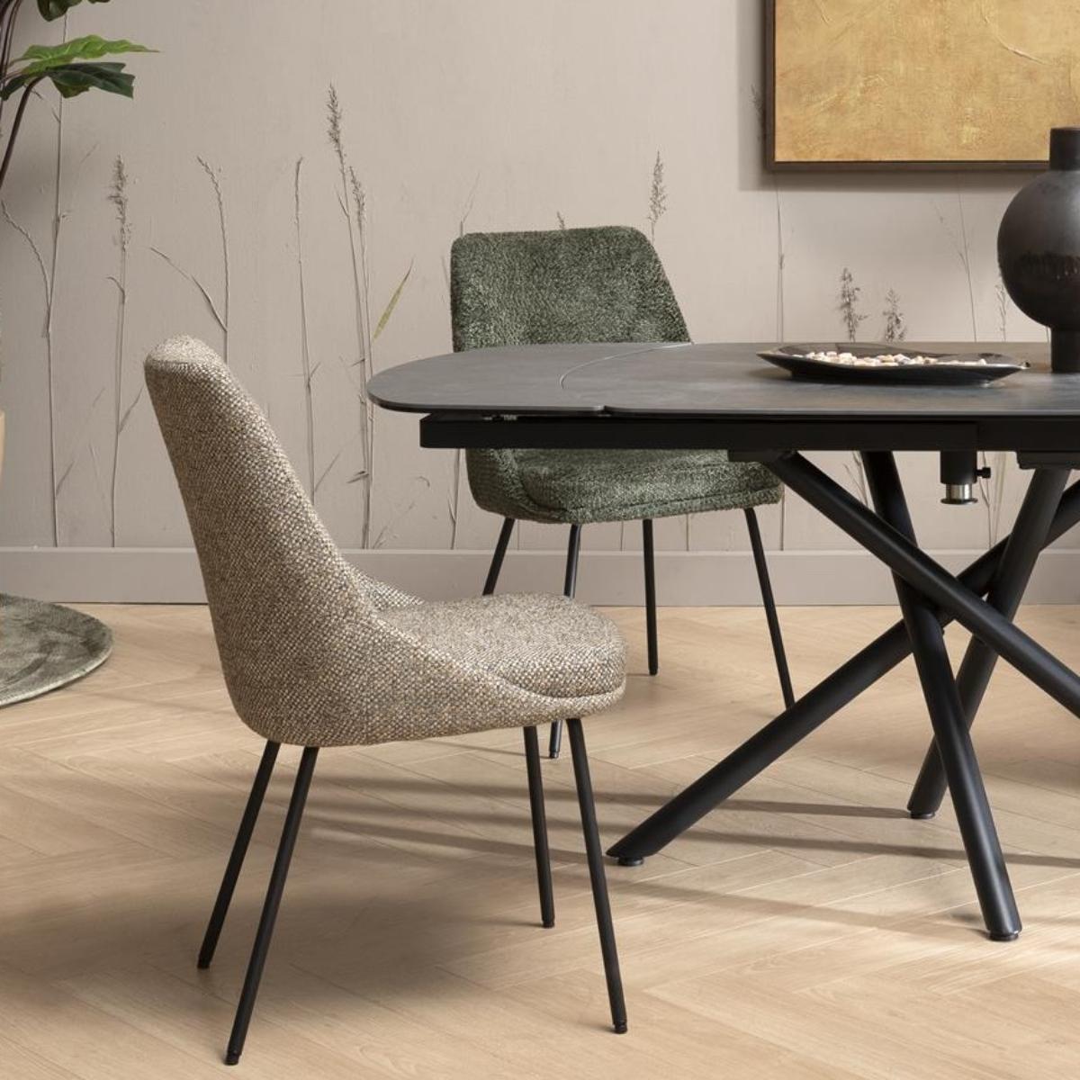 Chaise ISAAC Henders & Hazel Tissu DERBY  Verte